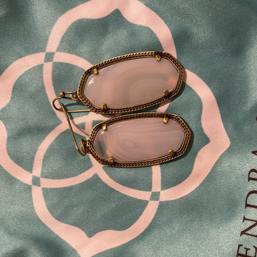 KS - Elle Antique Gold White Banded Agate
